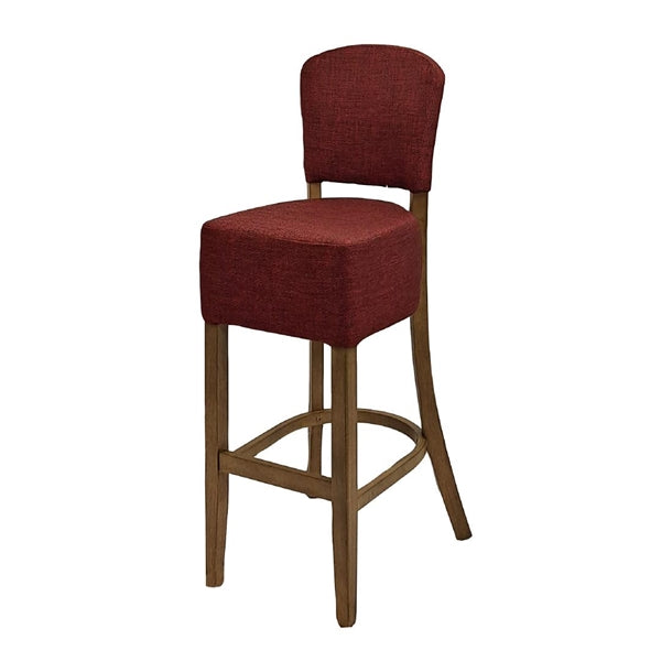 Hanoi Bar Chair in Weathered Oak with Shetland Scarlett - HP787 All Stools Everyday   