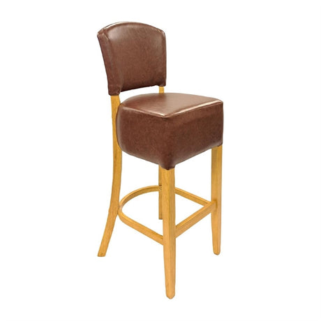 Hanoi Bar Chair in Soft Oak with Bison Espresso Vinyl - HP789 All Stools Everyday   