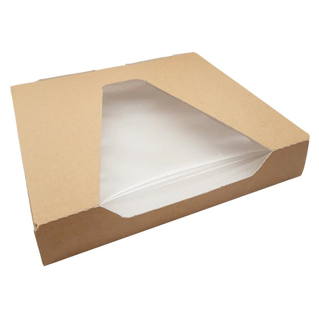 Huhtamaki Taste Quarter Pizza Box with Window and Vents (Pack of 325) - HP958 Takeaway Food Containers Huhtamaki   