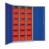 18 Tray High-Capacity Storage Cupboard - Blue with Red Trays - HR692 Lockable Cupboards Elite Lockers   