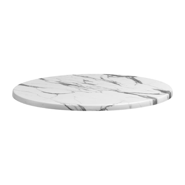 Enduratop Round Carrara Marble Table Top 600mm - HS619 Stone Effect Table Tops Everyday   