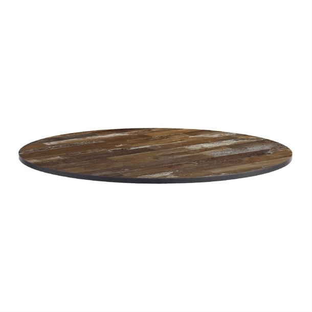 Extrema Round Planked Vintage Wood Table Top 690mm - HS696 Wood Effect Table Tops Everyday   