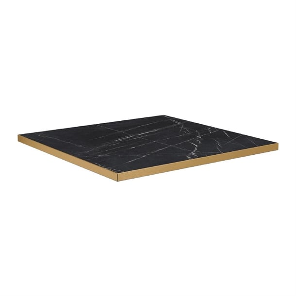 Omega Square Laminate Table Top Black Marble 700x700mm - HS756 Stone Effect Table Tops Everyday   