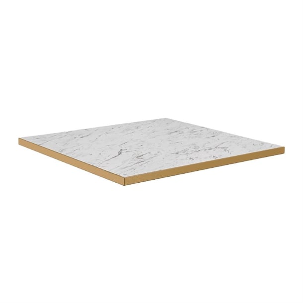 Omega Square Laminate Table Top White Carrara Marble 700x700mm - HS763 Stone Effect Table Tops Everyday   