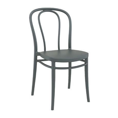 Victor Side Chair Dark Grey (Pack of 2) - HS802 Plastic Chairs Everyday   