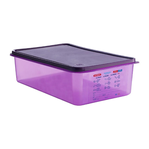 Araven Allergen Polypropylene 1/1 Gastronorm Food Container Purple 20Ltr - HW099  Araven   