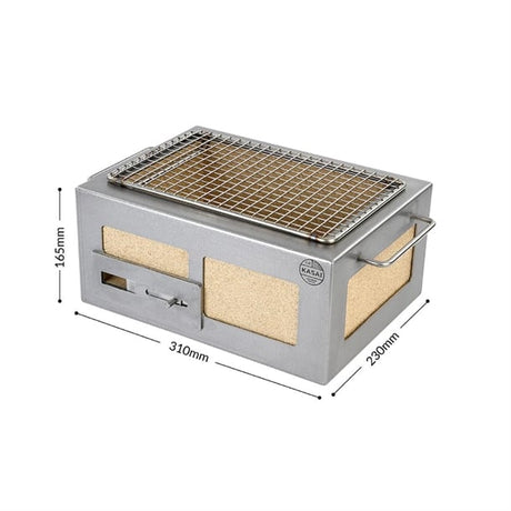 Kasai Nano Pro Konro Hibachi Grill with Stainless Steel Frame For 2 - 3 People - HW412 Konro Hibachi Grills Kasai   