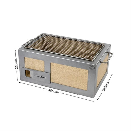 Kasai Little Konro Hibachi Grill with Stainless Steel Frame For 2 - 4 People - HW413 Konro Hibachi Grills Kasai   