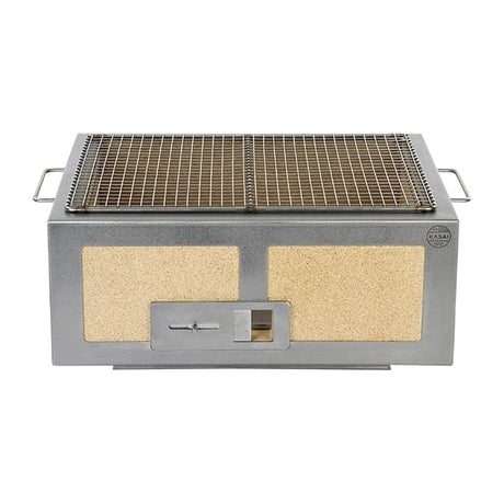 Kasai Medium Wide Konro Hibachi Grill with Stainless Steel Frame For 4 - 8 People - HW414 Konro Hibachi Grills Kasai   