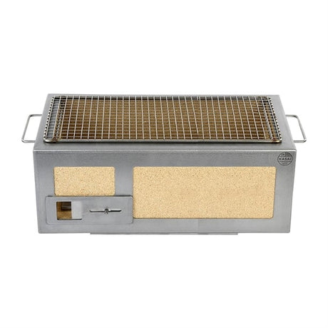 Kasai Medium Long Konro Hibachi Grill with Stainless Steel Frame For 4 - 8 People - HW415 Konro Hibachi Grills Kasai   