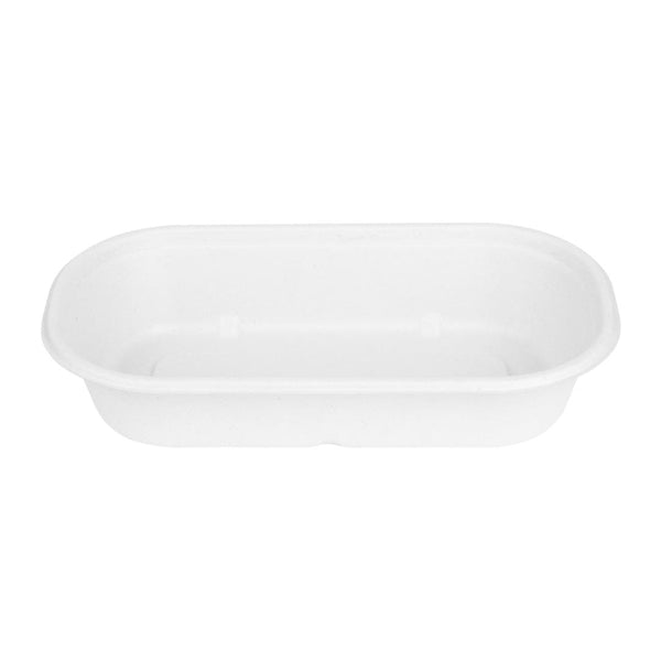 Fiesta Compostable Bagasse Oval Containers 850ml (Pack of 100) - HW627 Takeaway Food Containers Fiesta Compostable   