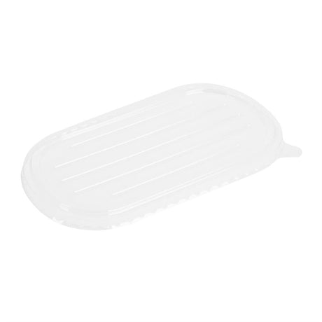 Fiesta Recyclable PET Lids for Bagasse Oval Containers (Pack of 100) - HW630 Takeaway Food Containers Fiesta Recyclable   