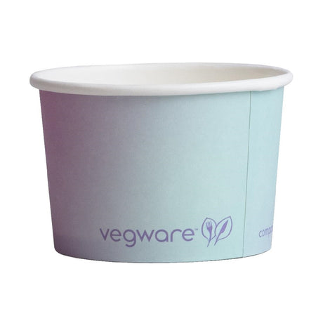 Vegware Single Scoop Ice Cream Pot Tutti Frutti 4oz (Pack of 1000) - HX483 Condiment Pots & Soup Cups Vegware   