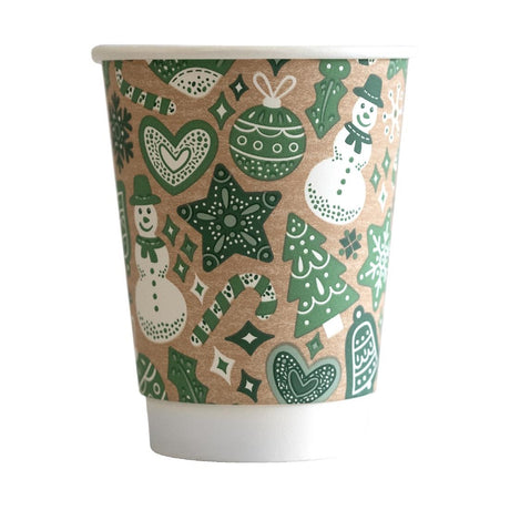 Vegware Christmas Double Wall Hot Cup 89-Series 12oz (Pack of 500) - HX493 Disposable Cups Vegware   