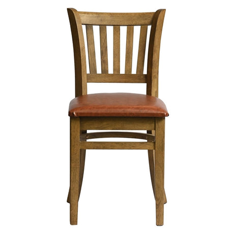 Manhattan Dining Chair in Weathered Oak with Bison Tan Seat (Pack of 2) - HX815 Wooden Dining Chairs Everyday   