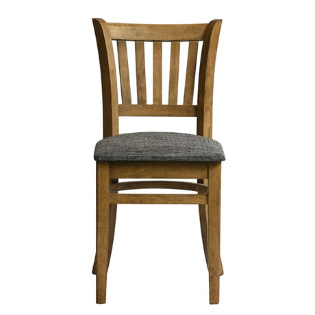 Manhattan Dining Chair in Weathered Oak with Shetland Smoke Seat (Pack of 2) - HX818 Wooden Dining Chairs Everyday   