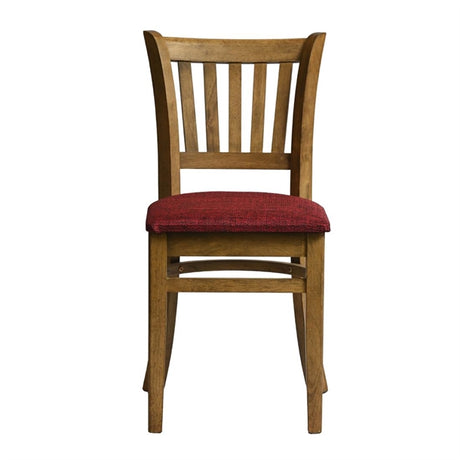 Manhattan Dining Chair in Weathered Oak with Shetland Scarlett Seat (Pack of 2) - HX820 Wooden Dining Chairs Everyday   