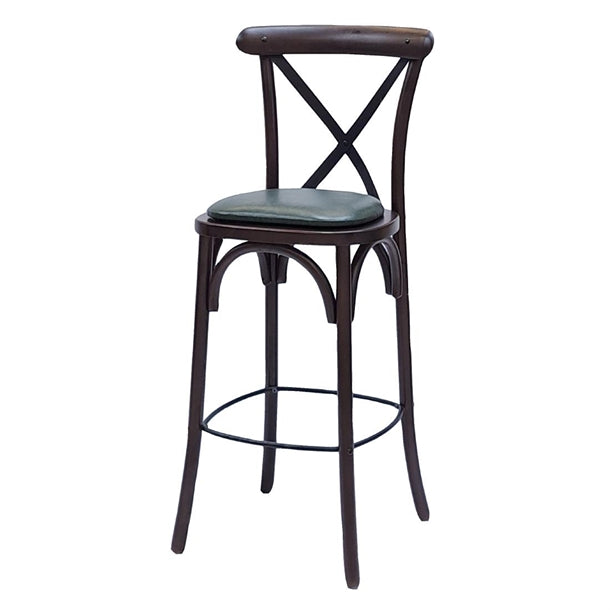 Bristol Bar Chair in Dark Walnut with Bison Cedar Seat - HX875 All Stools Everyday   