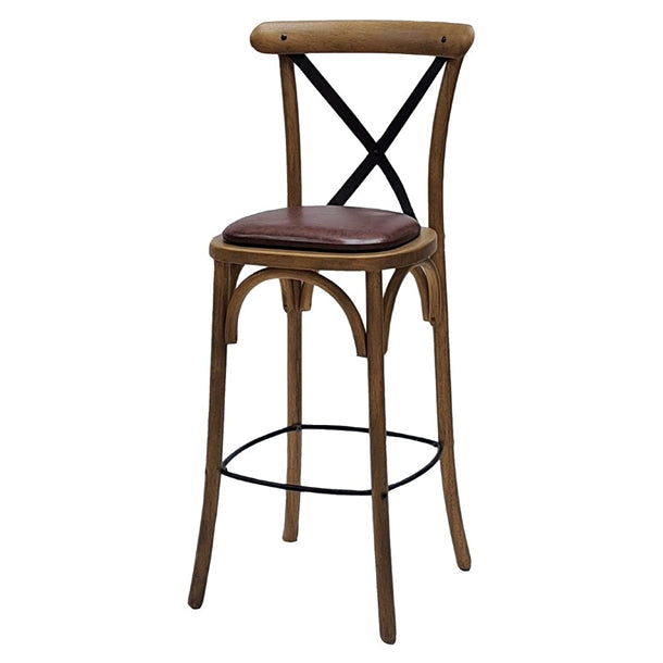 Bristol Bar Chair in Weathered Oak with Bison Espresso Seat - HX879 All Stools Everyday   