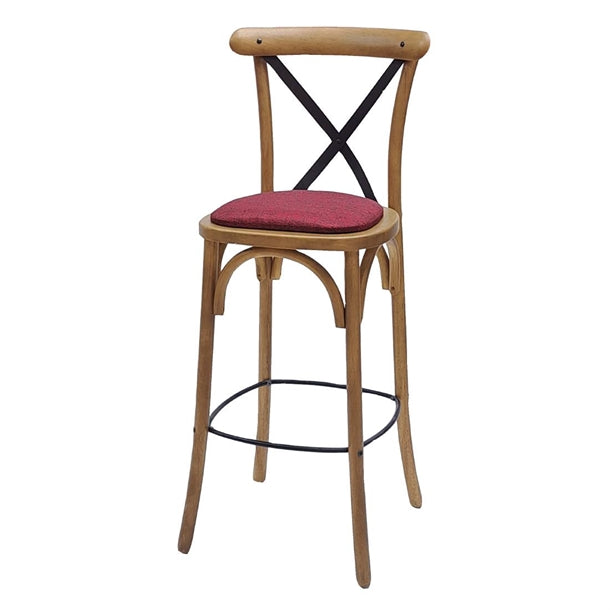 Bristol Bar Chair in Weathered Oak with Shetland Scarlett Seat - HX885 All Stools Everyday   