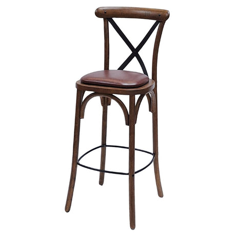 Bristol Bar Chair in Vintage with Bison Espresso Seat - HX887 All Stools Everyday   