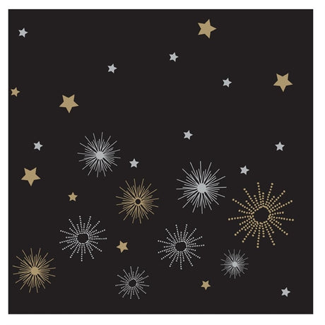 Swantex Lunch Napkins Midnight Sparkle 33x33cm 2ply 1/4 Fold (Pack of 1000) - HY180 Paper Napkins Swantex   