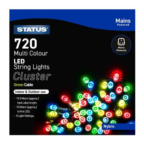 Status Nybro 720 Multi Coloured LED Indoor/Outdoor String Lights - HY742  Status   