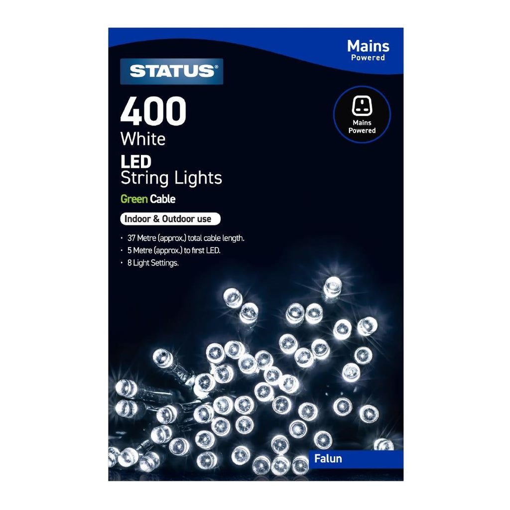 Status Falun 400 Cool White LED Indoor/Outdoor String Lights - HY747  Status   