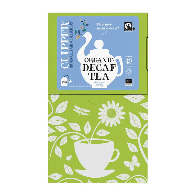 Clipper Fairtrade Organic Everyday Decaffeinated Tea - Envelope, String & Tag (Pack of 250) - KA504  Clipper   