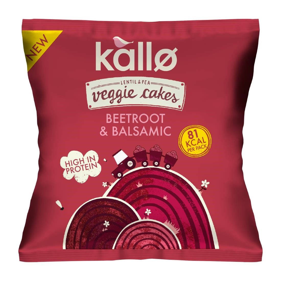 Kallo Beetroot and Balsamic Veggie Cake Snack Bags 22g (Pack of 12) - KA517  Kallo   