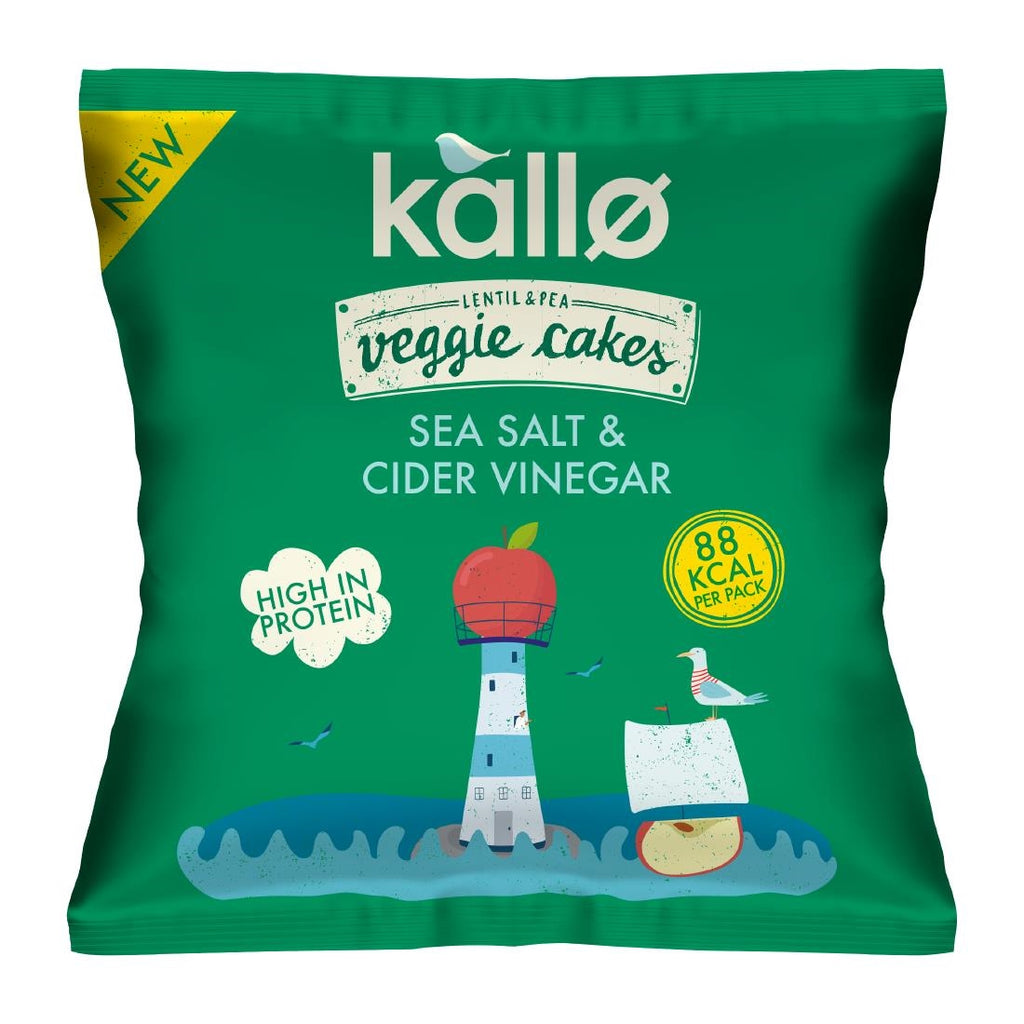 Kallo Sea Salt and Cider Vinegar Veggie Cake Snack Bags 22g (Pack of 12) - KA518  Kallo   