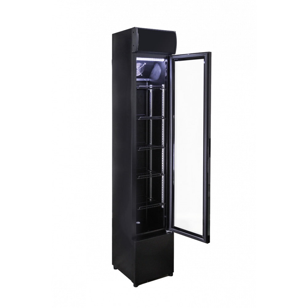 Prodis NT5-HC Slimline Single Door Black Finish Upright Bottle Cooler Upright Single Door Bottle Coolers Prodis