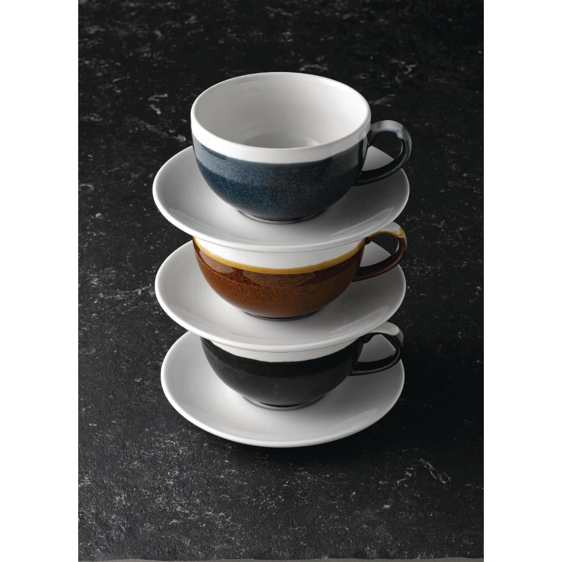 Churchill Monochrome Cappuccino Cup Sapphire Blue 225ml (Pack of 12) - DR671 Cups and Mugs Churchill