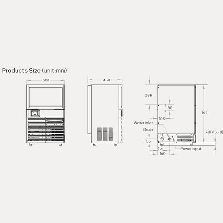 Hamoki Commercial Ice Maker Machine 36kg Output / 24kg Storage - 281001 Ice Machines Hamoki   