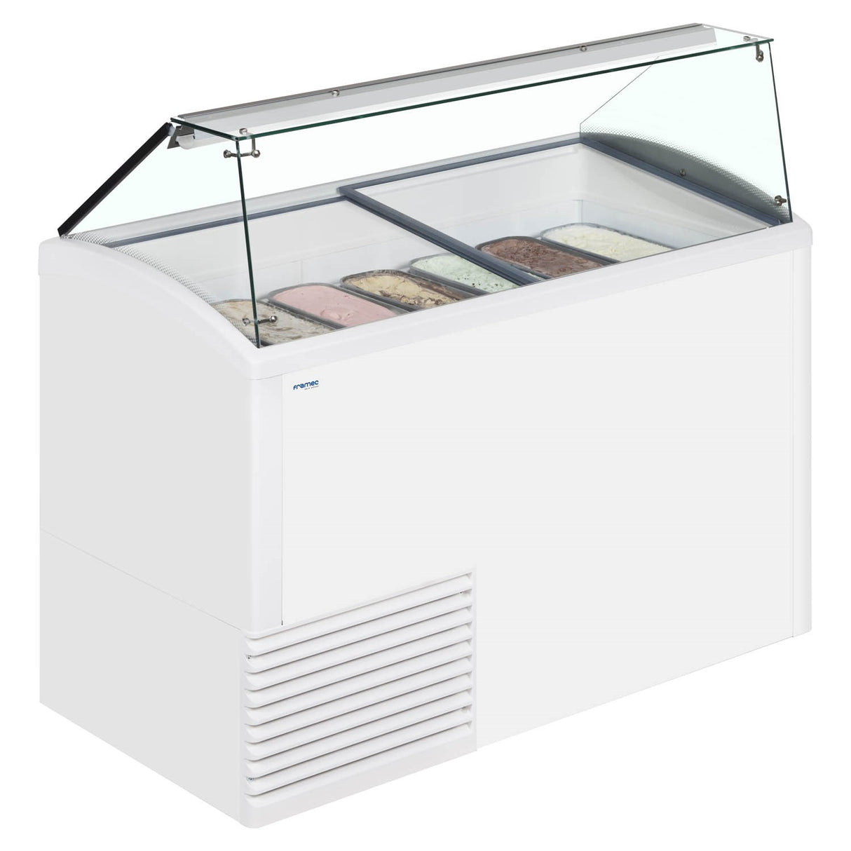 Framec Slant Scoop Ice Cream Display White 10 x 5 Litre - SLANT510 Ice Cream Display Freezers Framec   