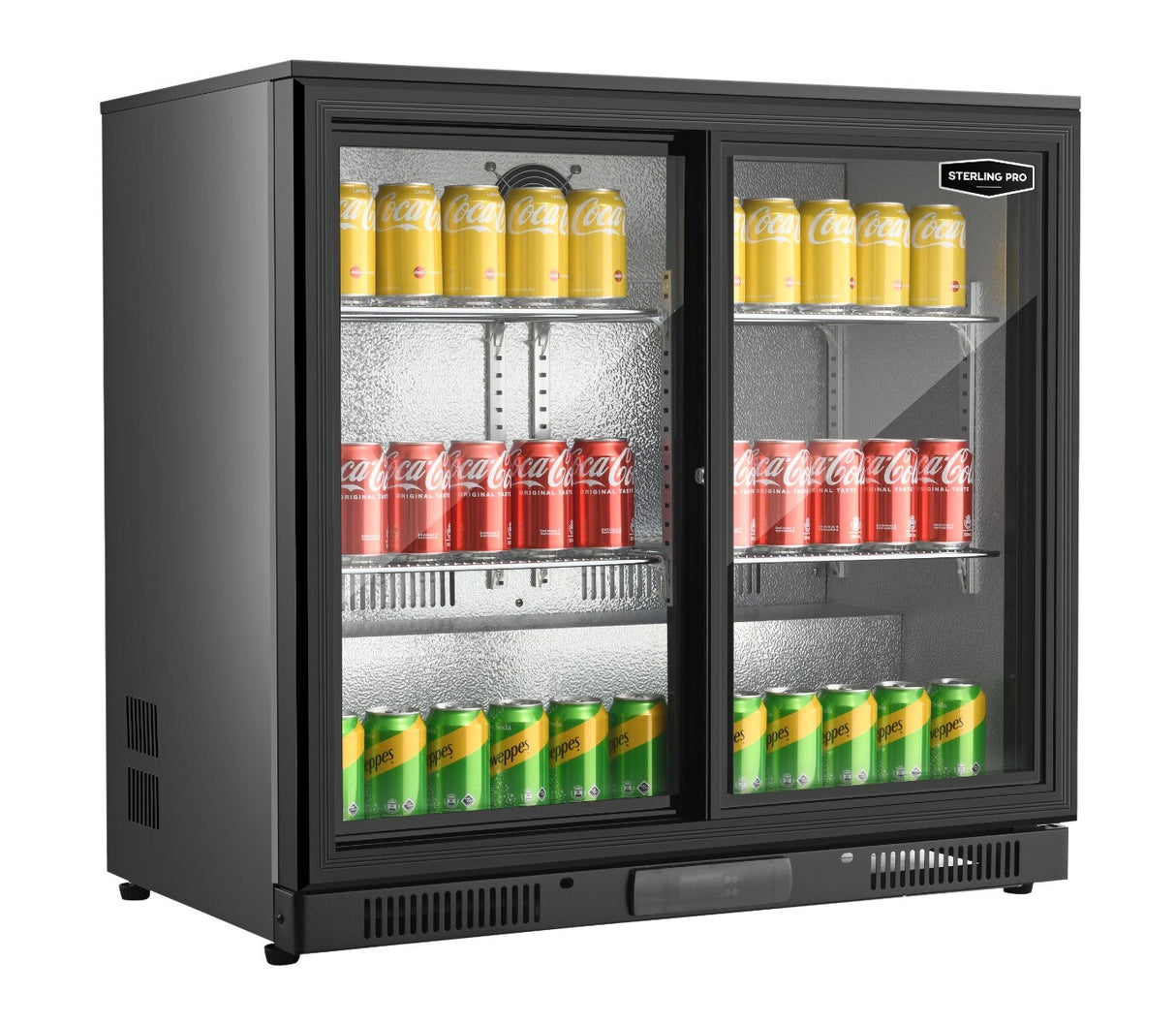 Sterling Pro Black Double Door Sliding Bottle Cooler 228 Litres - SP2HC-BS Double Door Bottle Coolers Sterling Pro   