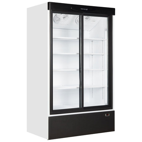 Tefcold Glass Door Merchandiser White, Sliding Door - FS1202S - Graded Refrigerated Merchandisers Tefcold