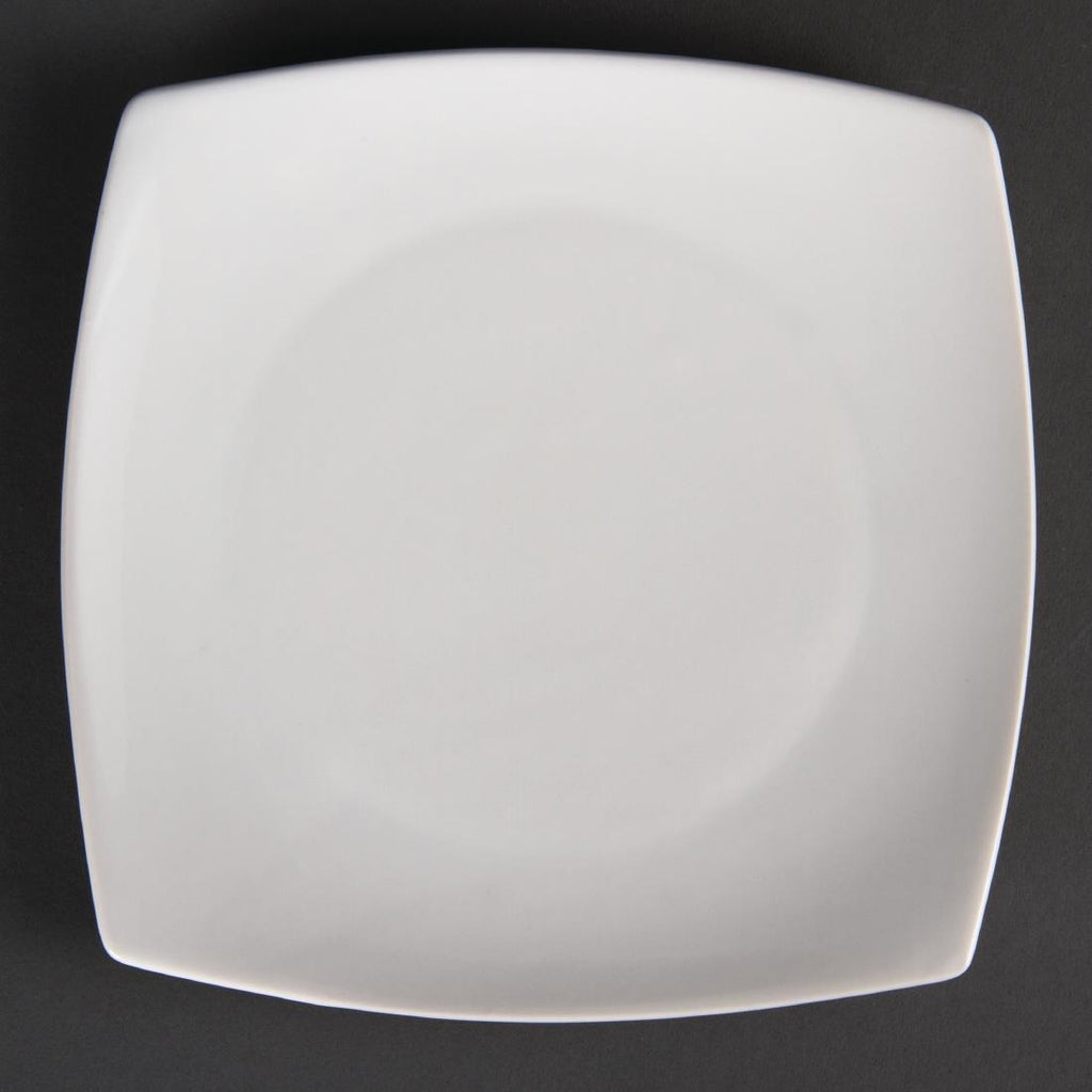 Olympia Whiteware Rounded Square Plates 185mm (Pack of 12) - U169 Plates Olympia