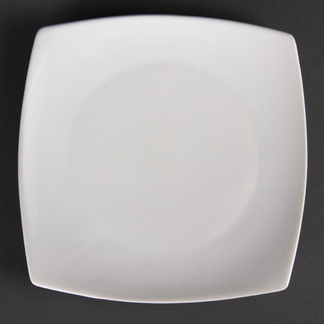 Olympia Whiteware Rounded Square Plates 185mm (Pack of 12) - U169 Plates Olympia