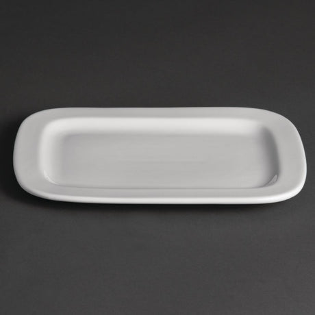 Olympia Whiteware Rounded Rectangular Plates 230mm (Pack of 12) - U805 Plates Olympia