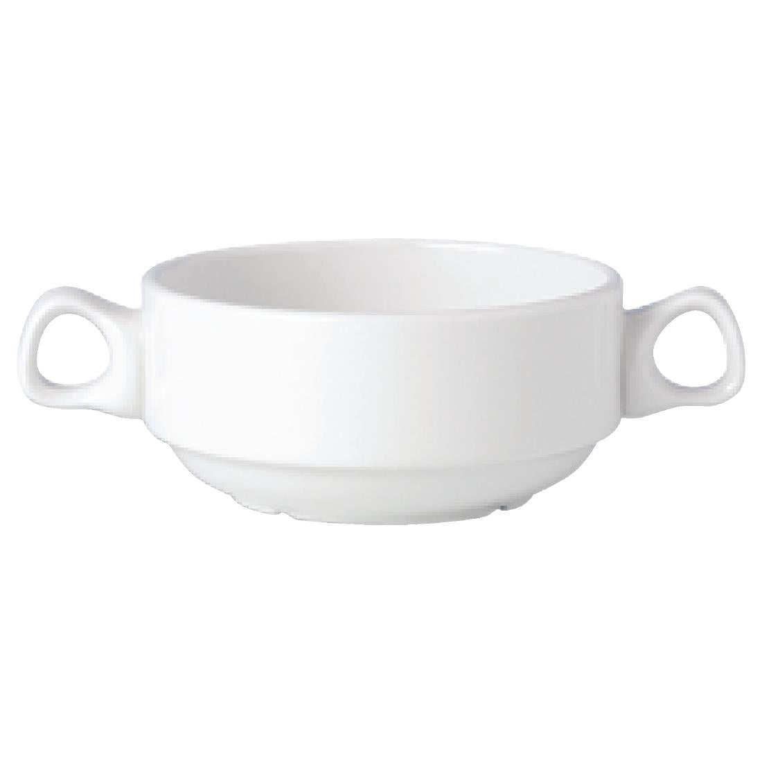 Steelite Simplicity White Handled Stacking Soup Cups 285ml (Pack of 36) - V0017 Steelite Performance Steelite   