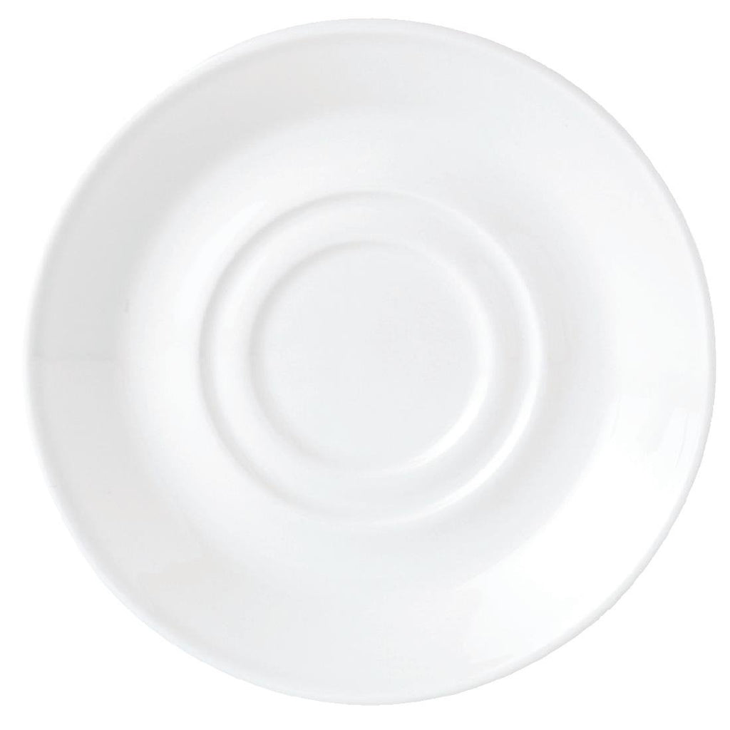 Steelite Simplicity White Low Empire Small Saucers Double Well 117mm (Pack of 12) - V9972 Steelite Performance Steelite   