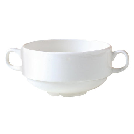 Steelite Monaco White Stacking Handled Soup Cups 285ml (Pack of 36) - V6873 Steelite Distinction Steelite   