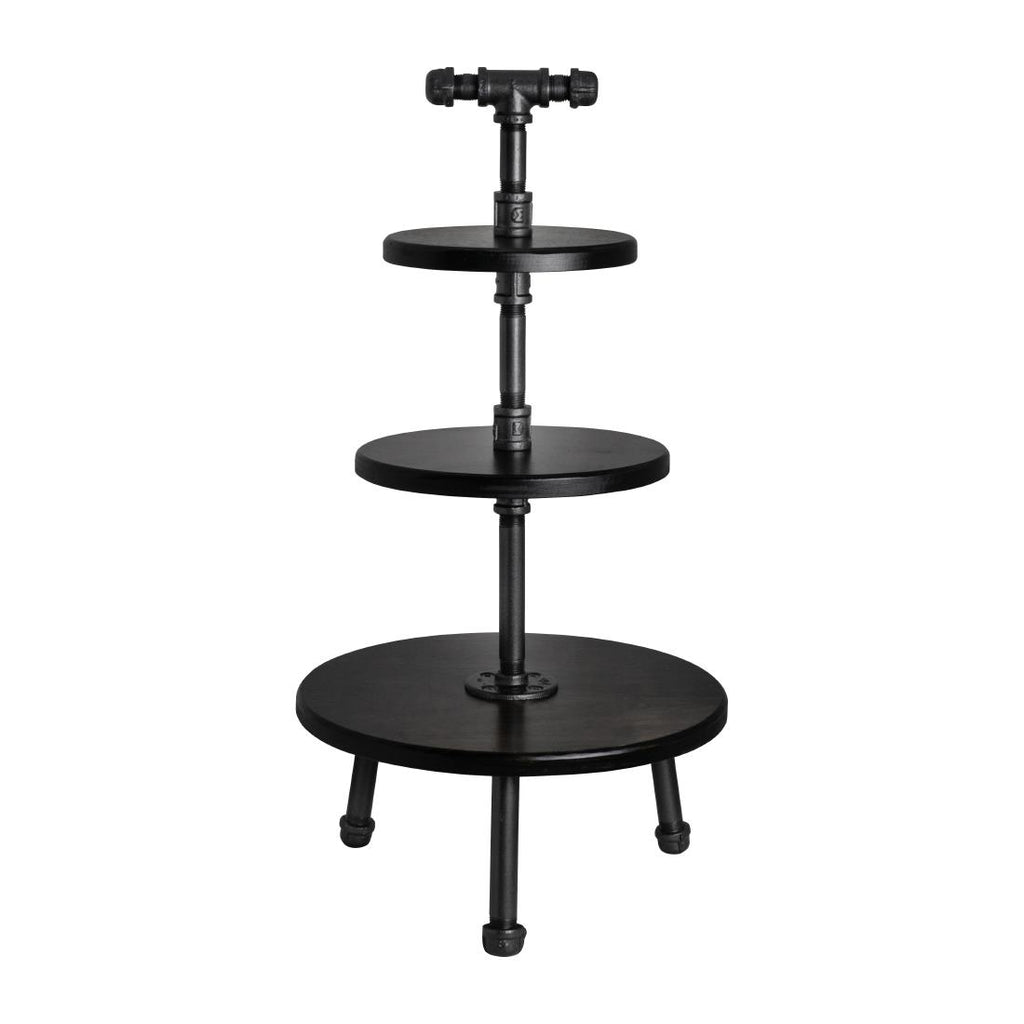 Steelite Gun Metal Pipe Stand 3-Tier 355x674mm - VV3454  Steelite   