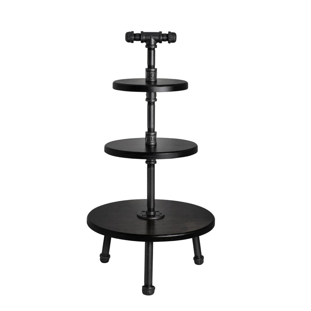 Steelite Gun Metal Pipe Stand 3-Tier 355x509mm - VV3455  Steelite   