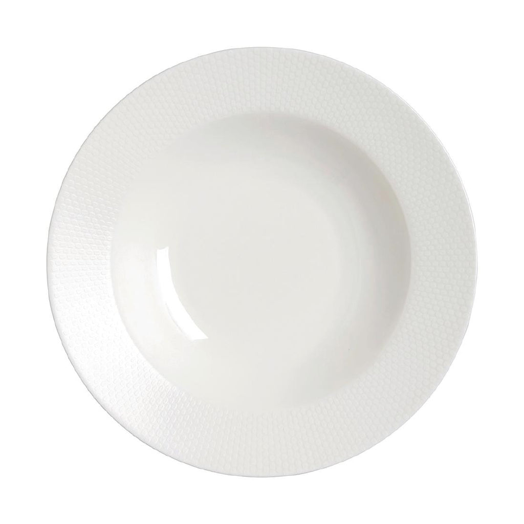 William Edwards Quanta Large Rim Bowls - Classic White 280mm (Pack of 6) - VV4464 William Edwards Fine Bone Chin Steelite   