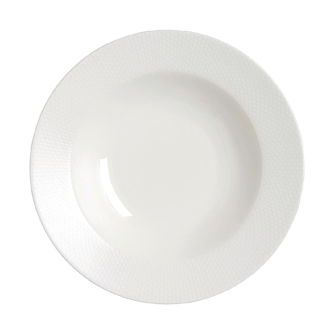 William Edwards Quanta Large Rim Bowls - Classic White 280mm (Pack of 6) - VV4464 William Edwards Fine Bone Chin Steelite   