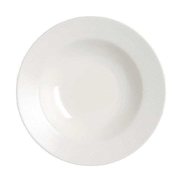 William Edwards Quanta Large Rim Bowls - Classic White 280mm (Pack of 6) - VV4464 William Edwards Fine Bone Chin Steelite   