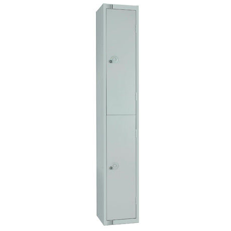 Elite Double Door Camlock Locker with Sloping Top Grey - W930-CS Steel Lockers 300mm Deep Elite Lockers   