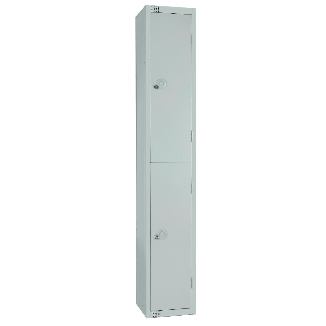 Elite Double Door Padlock Locker with Sloping Top Grey - W930-PS Steel Lockers 300mm Deep Elite Lockers   